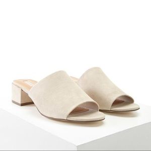 Forever 21 Faux Suede Block Heel Slide Mules 7